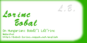 lorinc bobal business card